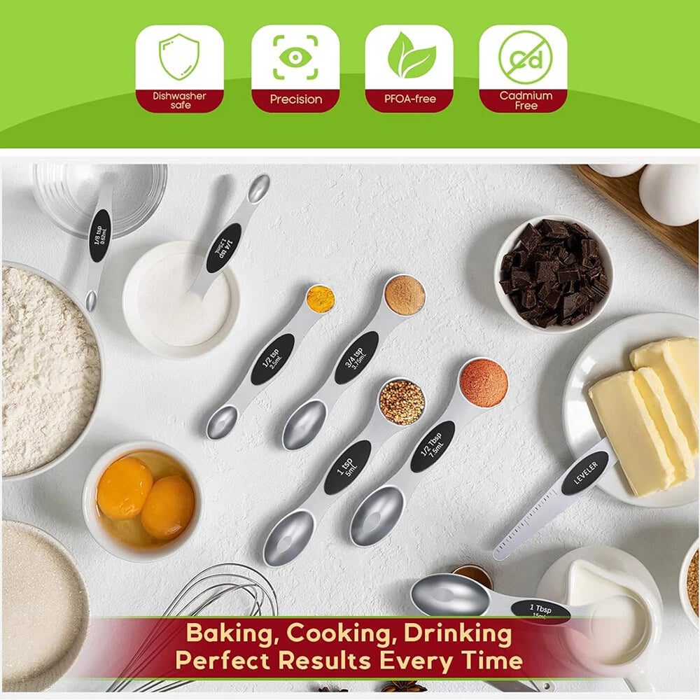 8pcs Magnetic Measuring Spoons Set for Baking & Cooking