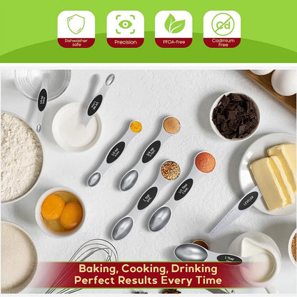 8pcs Magnetic Measuring Spoons Set for Baking & Cooking