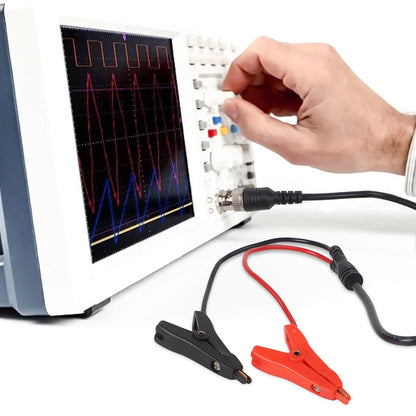Test Cable with BNC Male & Dual Kelvin Clips for Oscilloscope (110cm)