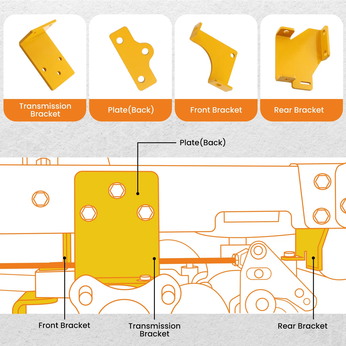 Hydro Transmission Bracket Kit for Hustler Raptor (#125255 SD)