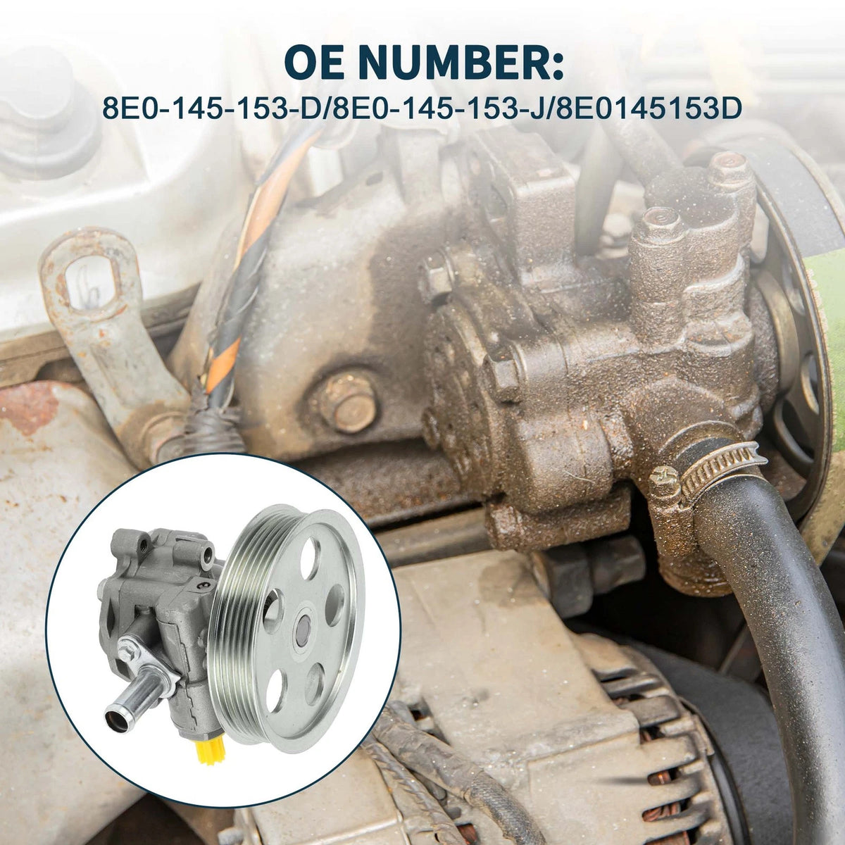 Power Steering Pump with Pulley for Audi A4 2.0L (2005–2009)