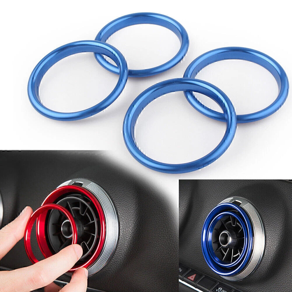 Interior Air Vent Outlet Ring Cover Trim for Audi A3 8V (2012–2019) - Stainless Blue