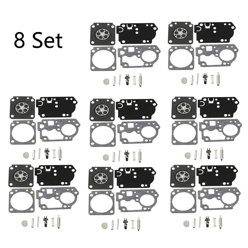 Set of 8 Carburetor Repair Kits for ZAMA RB-168 C1M-W44 Poulan PP330 PP335