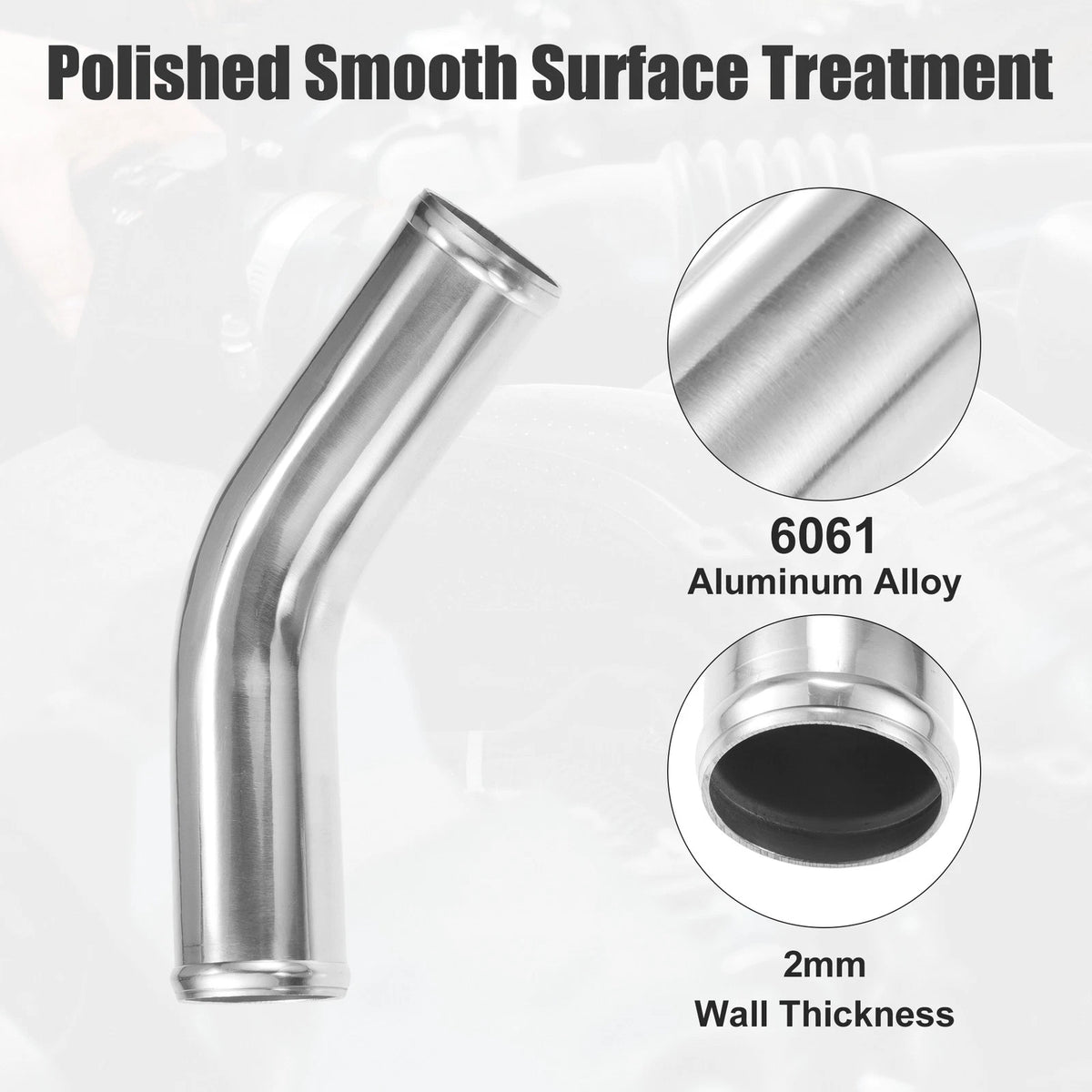Intercooler Pipe Intake Tube 45 Degree Bend Elbow for Car OD 2.25"