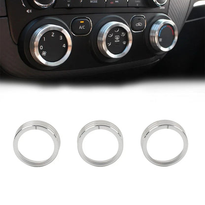 Center Console AC Switch Control Knob Ring for Kia Cerato K3 Forte (2017–2018) Silver