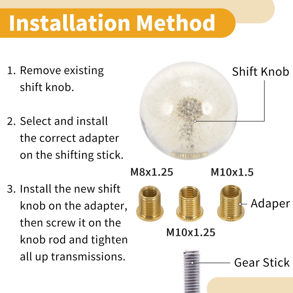 Shift Knob 7cm with 3 Adapters for Universal Fit (Automatic/Manual)