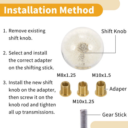 Shift Knob 7cm with 3 Adapters for Universal Fit (Automatic/Manual)