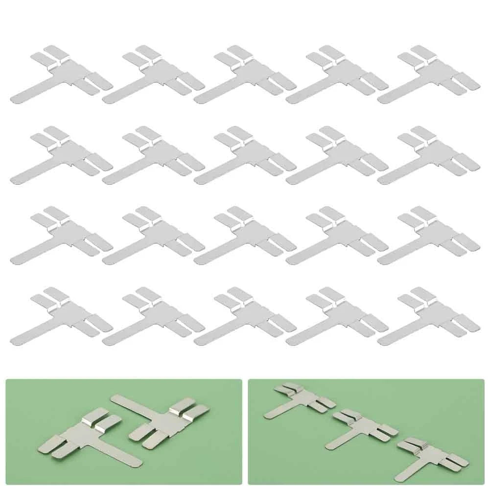 20Pcs Nickel Plated Steel T Shaped Sheets for Battery Welding Machine