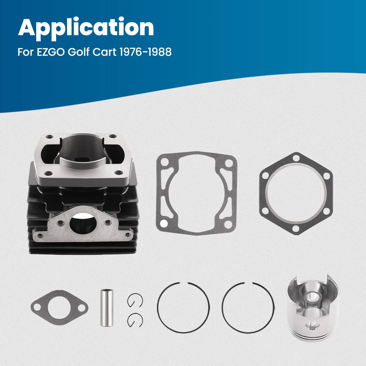 Cylinder & Piston Rebuild Kit for EZGO 2 Cycle 244cc (1976–1988) | EC25-DS, 23415G1