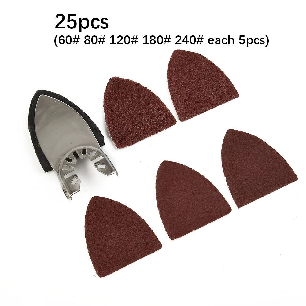 25 Sanding Sheets & Pad for Oscillating Tool Accessories Kit
