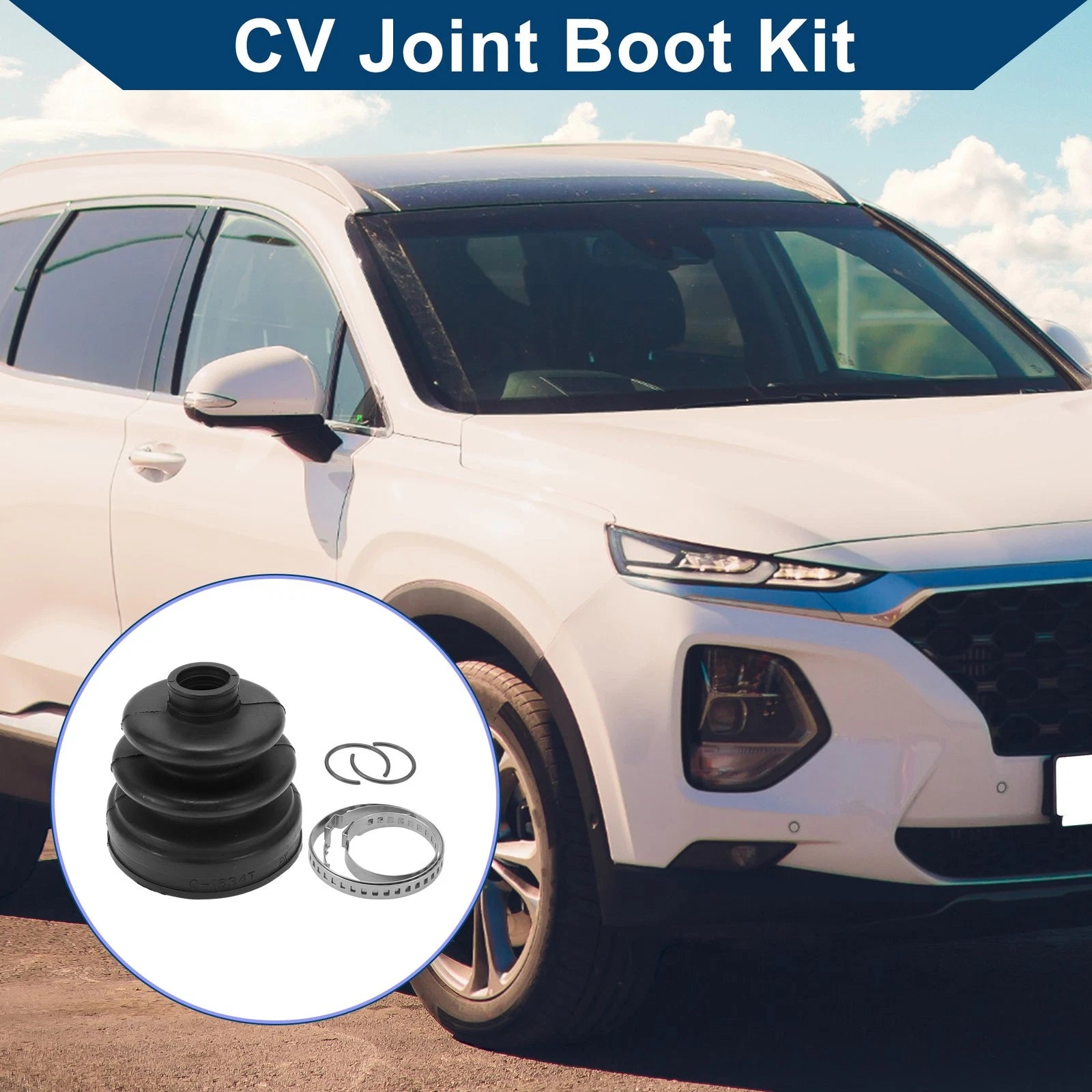 Inner CV Joint Boot Kit with Clamps for Hyundai Santa Fe (2009–2012)