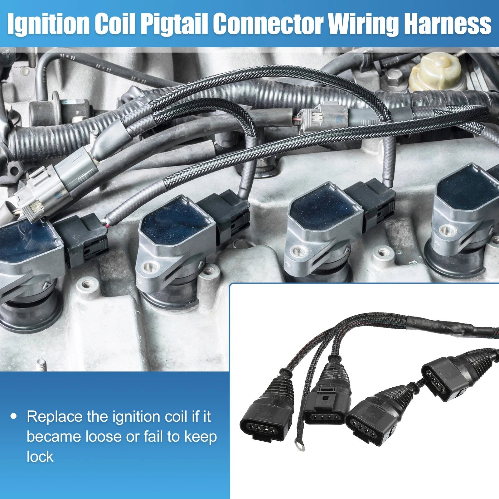 Ignition Coil Wiring Harness Replacement for Audi A4 TT VW Golf GTI Jetta (2006–2019)