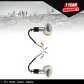 2X Front Rear Turn Signal Blinker Light for Motorcycle (Amber Chrome)