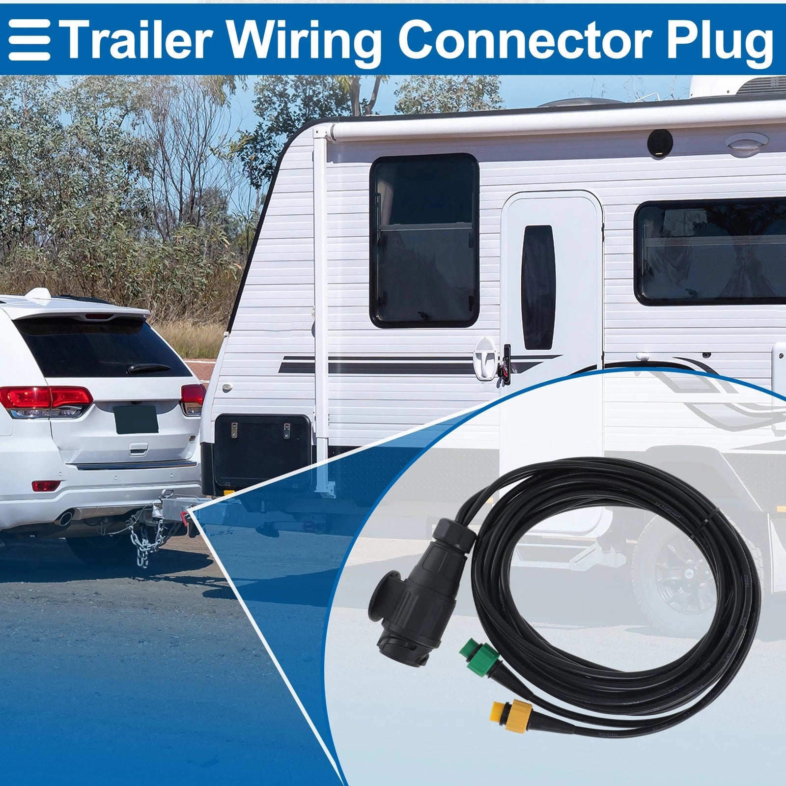 Trailer Plug 12V Trailer Wiring Harness Connector for RV Truck (Universal)