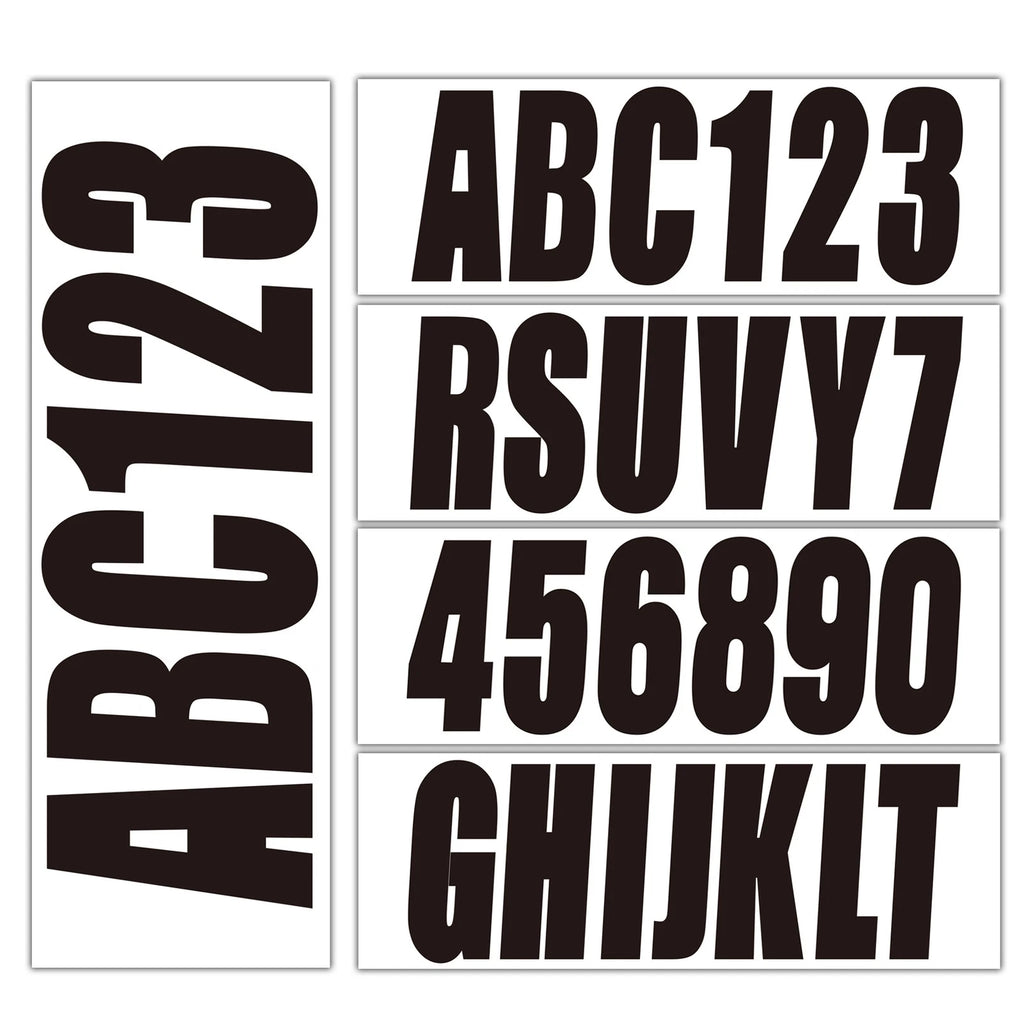 Set of 4 Custom 3" Boat Registration Numbers & Letters Stickers