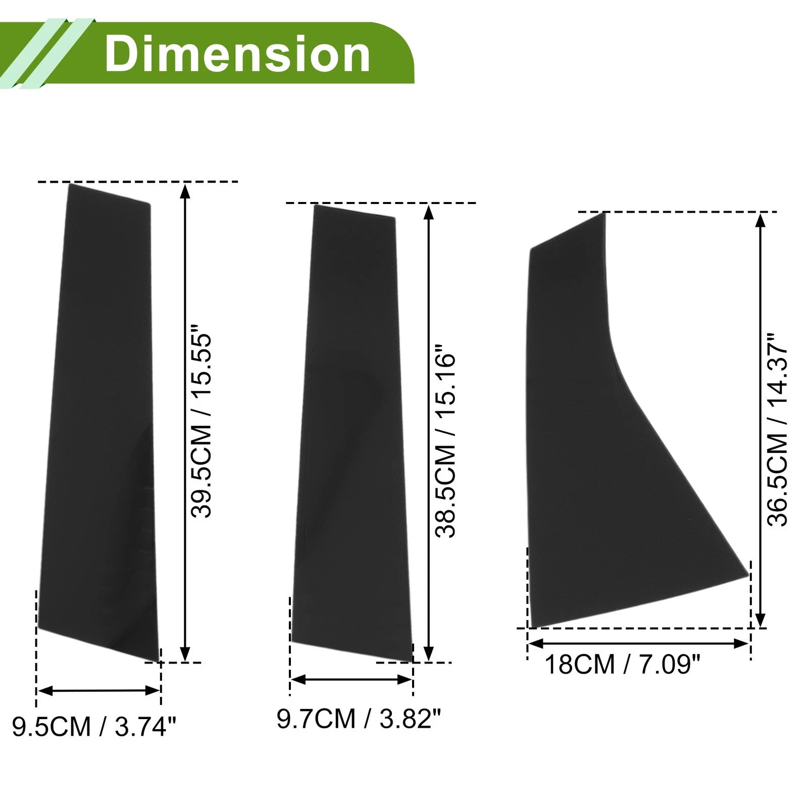 6 Pcs Pillar Window Trim Replacement for Chevy Blazer (2019–2024) Black