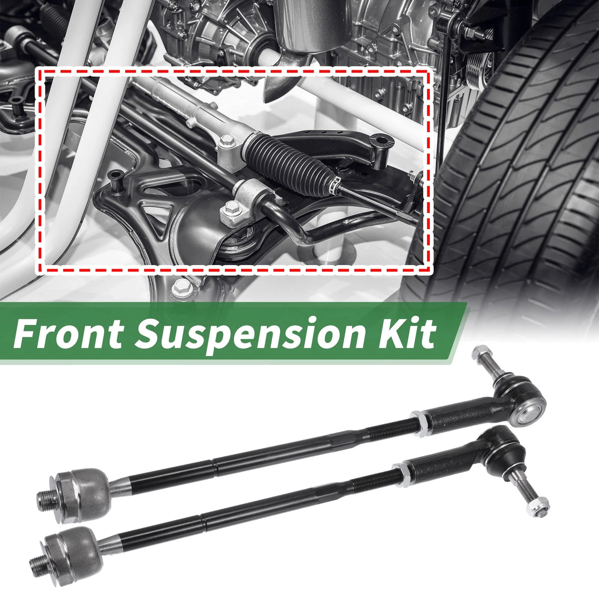 6pcs Front Suspension Kit Tie Rod End Sway Bar Link for Ford Mustang (2011–2014)