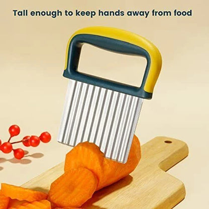 Potato Crinkle Cutter Wavy Slicer for Kitchen Vegetable Chips