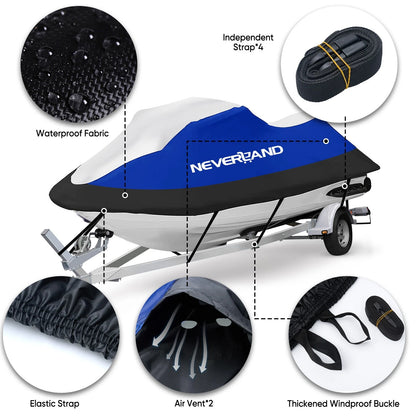 Trailerable Waterproof Jet Ski Cover for Seadoo GTI 90/130 (120"-135")