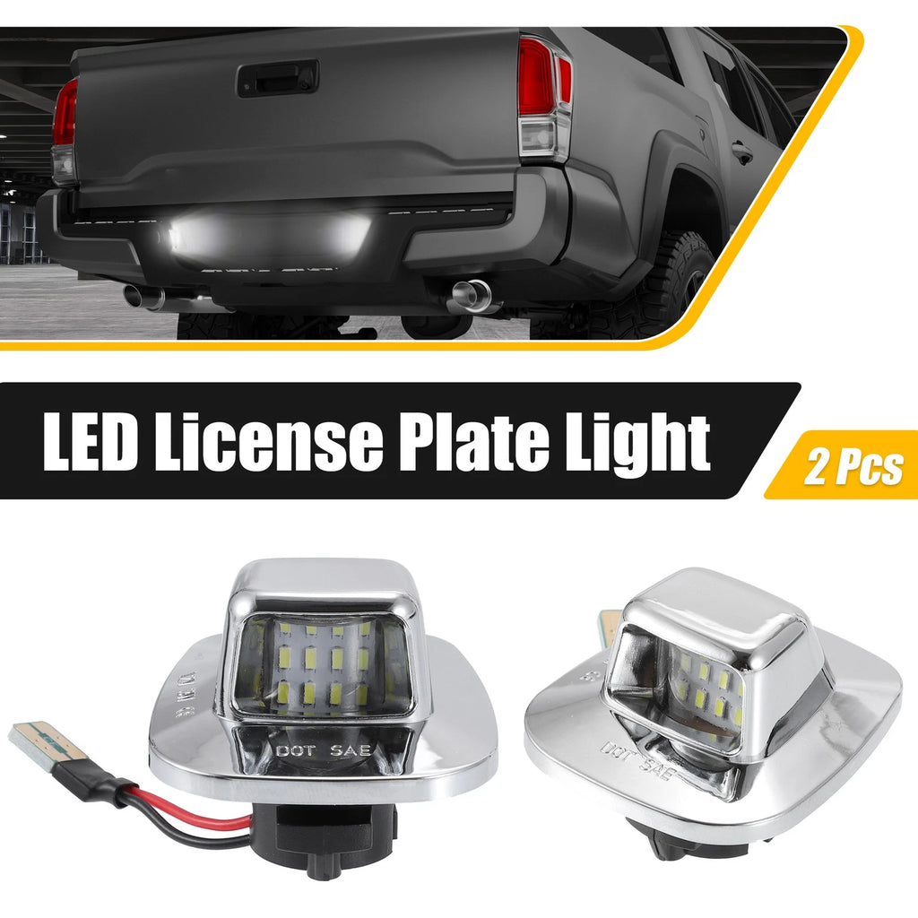 LED License Plate Light Lamp Assembly 2pcs Replacement for Chevy C1500 C2500 (6000K White 1999–2006)