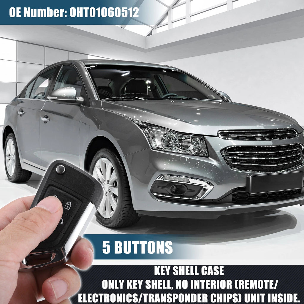 5 Button Key Fob Case Replacement Shell for Chevrolet (2005–2022)