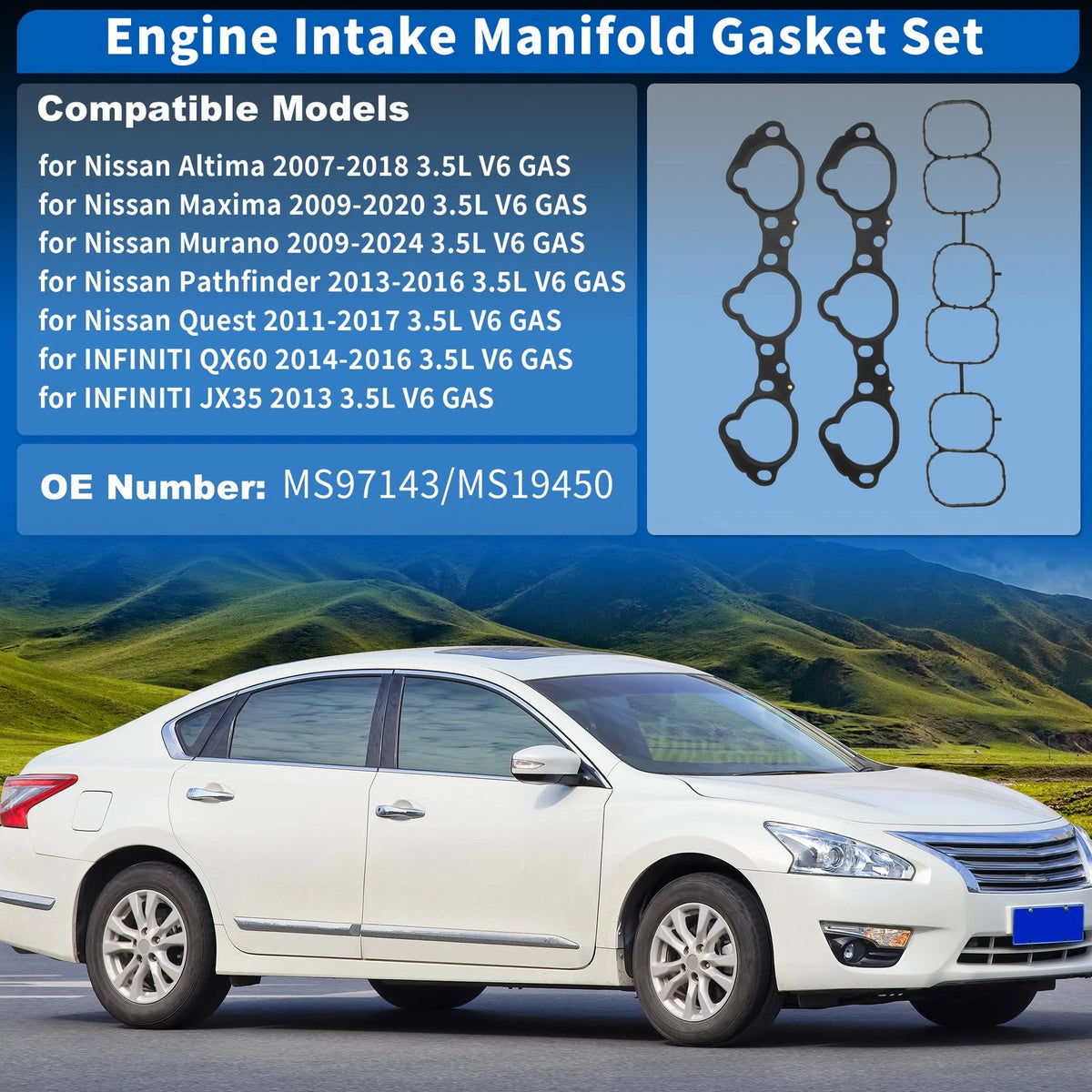 Intake Manifold Gasket Set for Nissan Altima (2007–2018) MS97143 MS1 9450