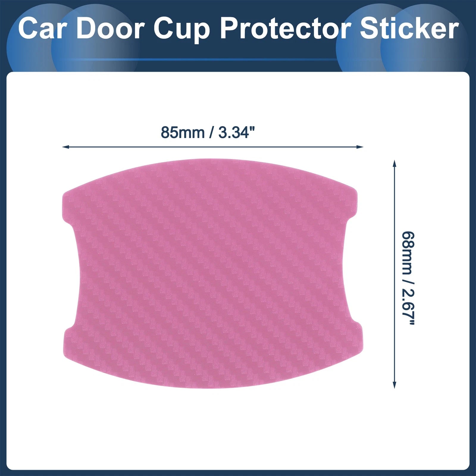 3D Car Door Handle Scratch Protector for Universal Vehicles (68x85mm)