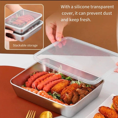 Stainless Steel Flat Bottom Tray for Restaurant and Barbecue Serving