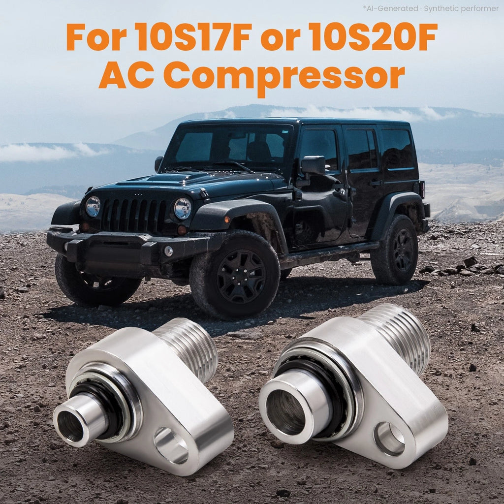 2X AC Compressor Connector Fittings for LS Engine Swap (10S17F, 10S20F)