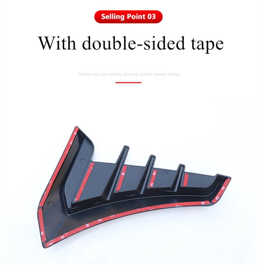 Glossy Black ABS Side Wing Air Flow Fender Grill Intake Vent Trim for Car