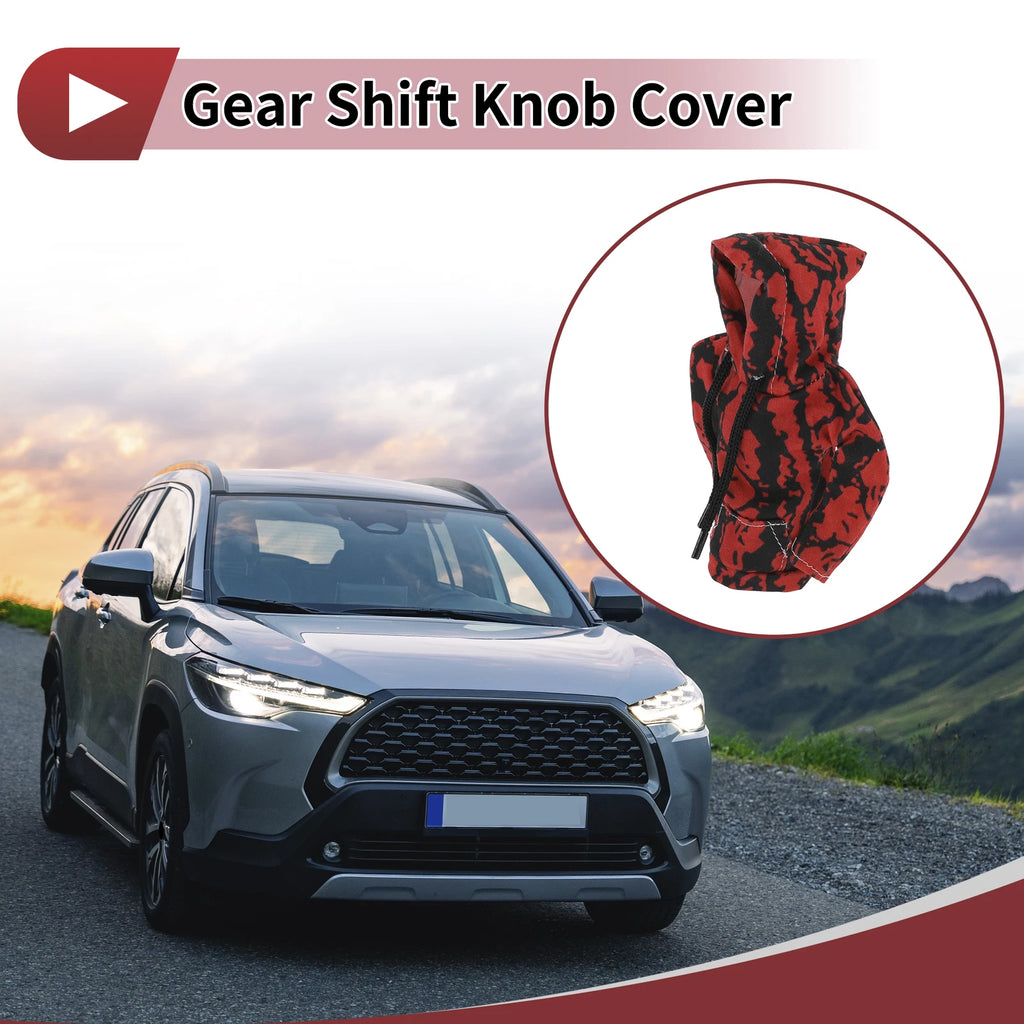 Gear Shift Knob Cover for - Red Black Polyester