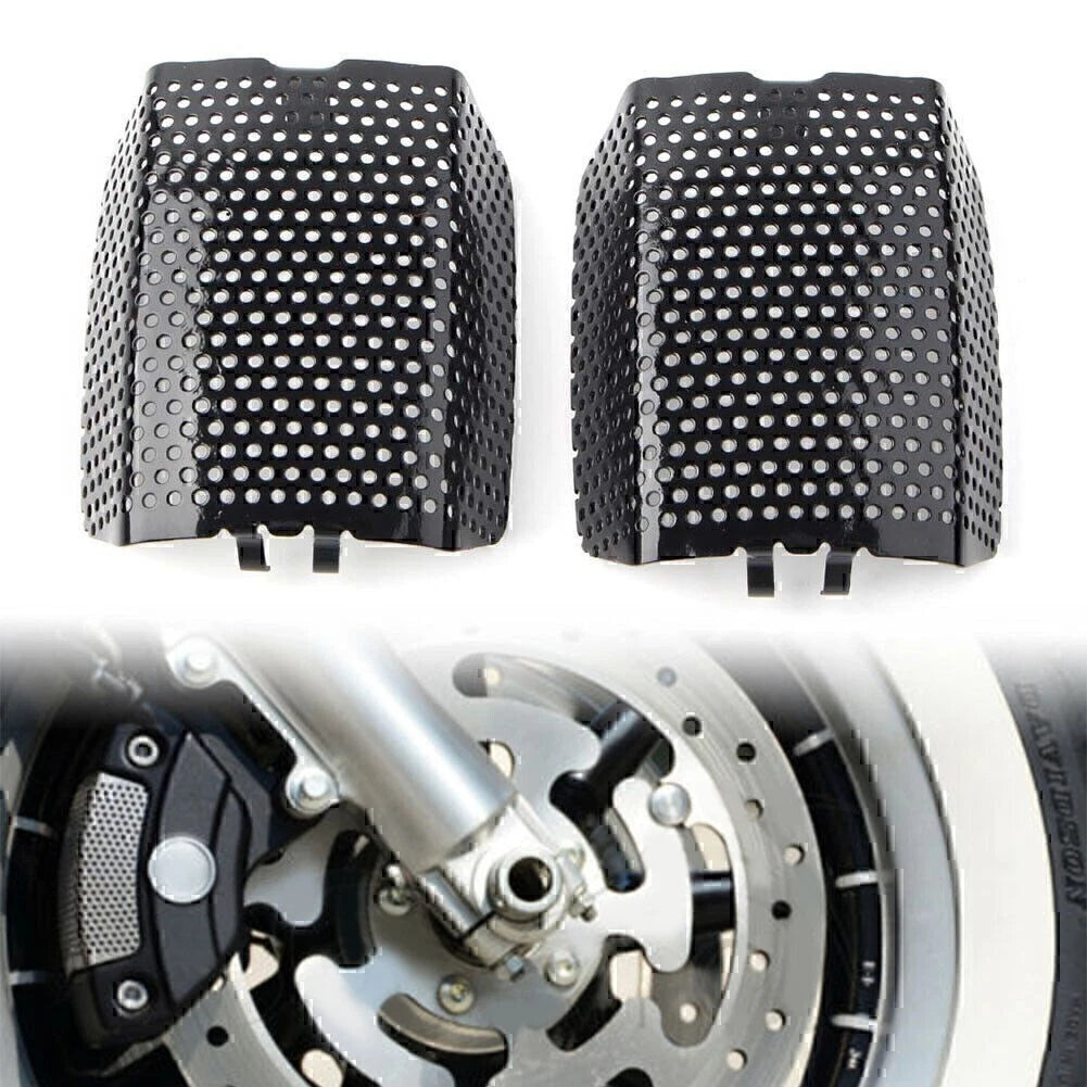 Black Steel Front Caliper Screen Inserts For Harley V-Rod Touring Models 2008-19