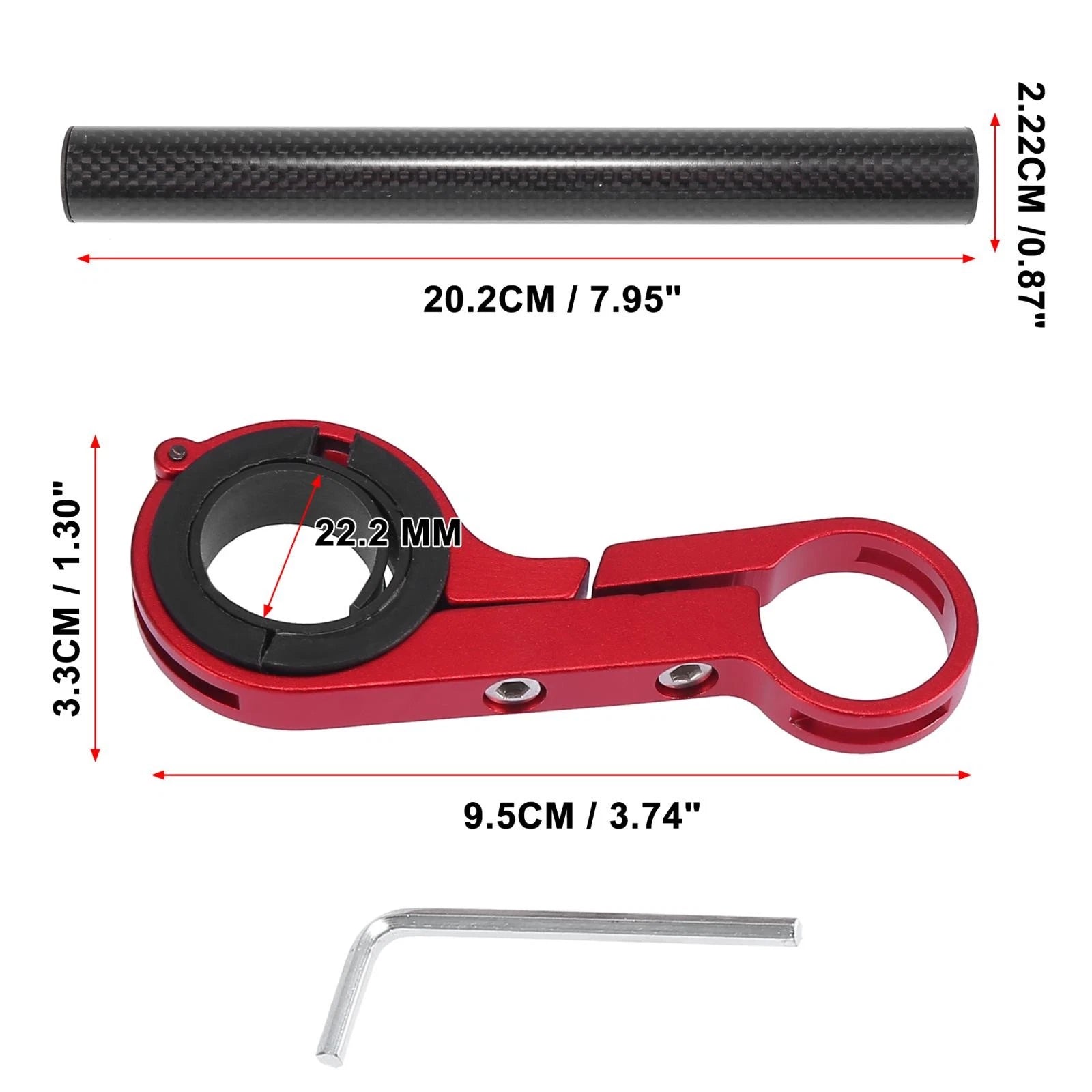 Aluminum Alloy Handlebar Extension Bracket for Bicycle Mountain Bike (Red)