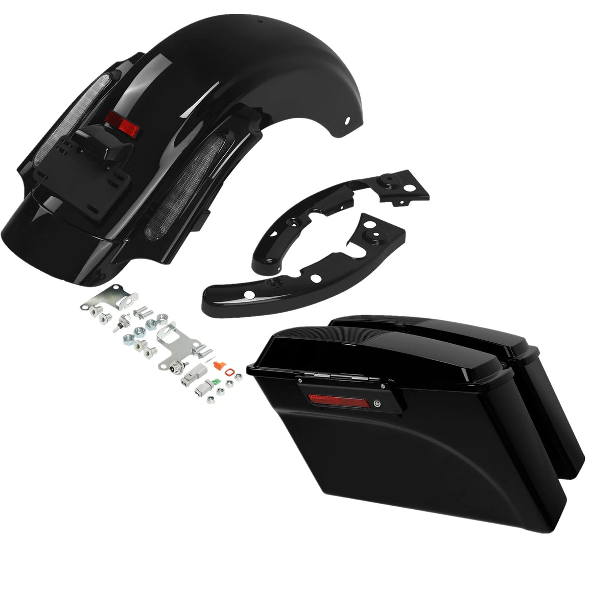 Hard Saddlebags 6x9" Speaker Lids & Rear LED Fender for Harley Touring (2009–2013)