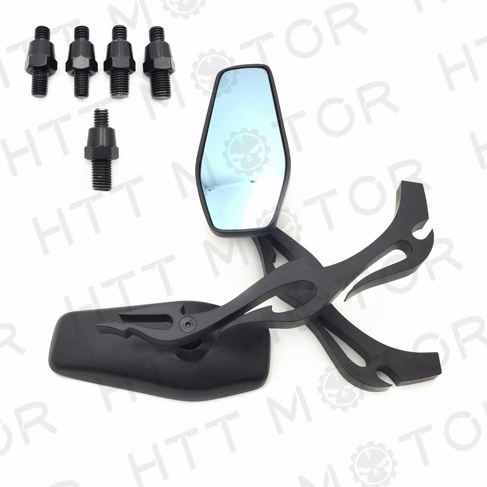 Universal Motorcycle Rearview Mirrors 8mm 10mm Black