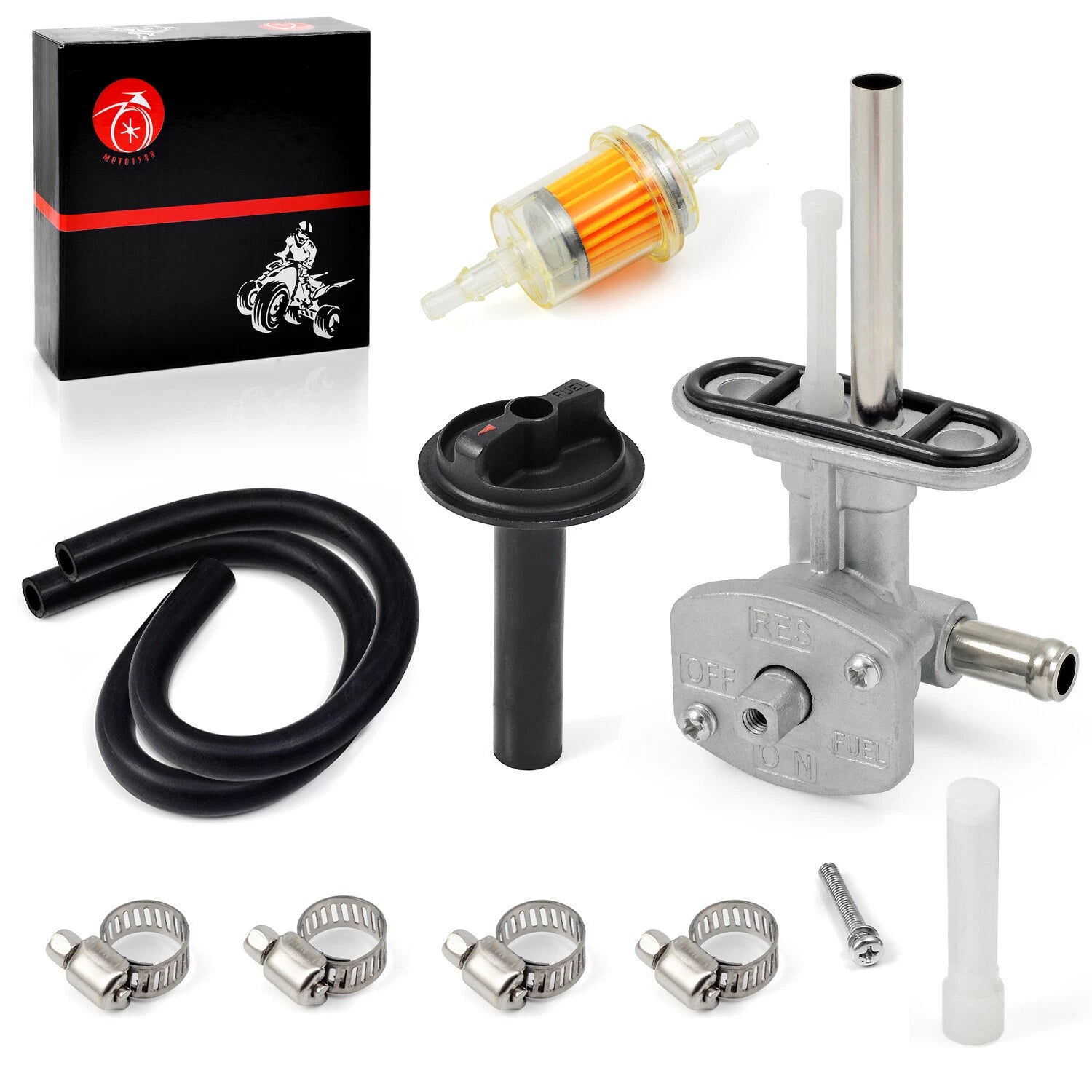 Fuel Valve Petcock Tank Switch & Lever Screw for Yamaha Grizzly YFM660 (2002–2008)