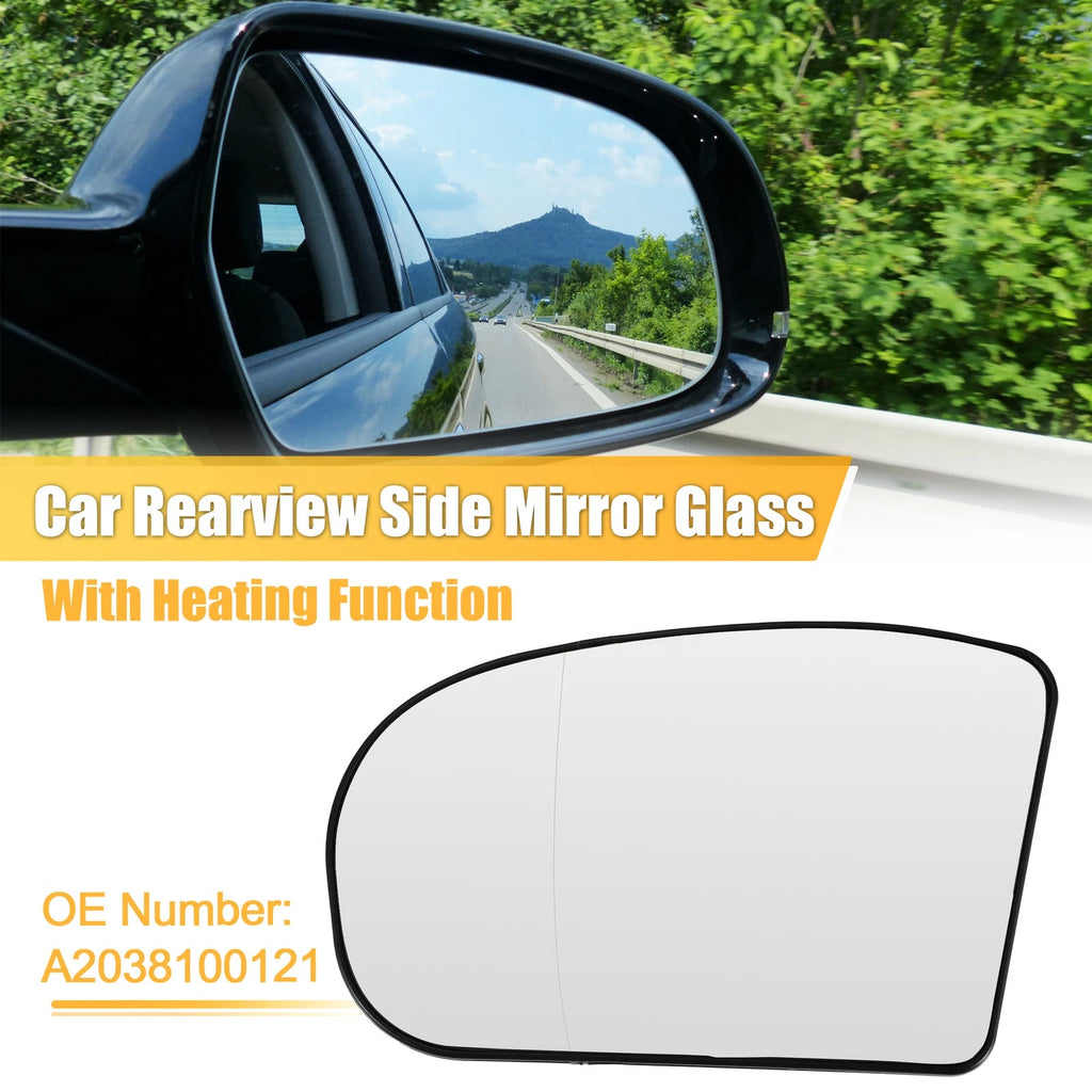 Left Side Rearview Mirror Glass Heated for Mercedes-Benz C-Class (2000–2007)