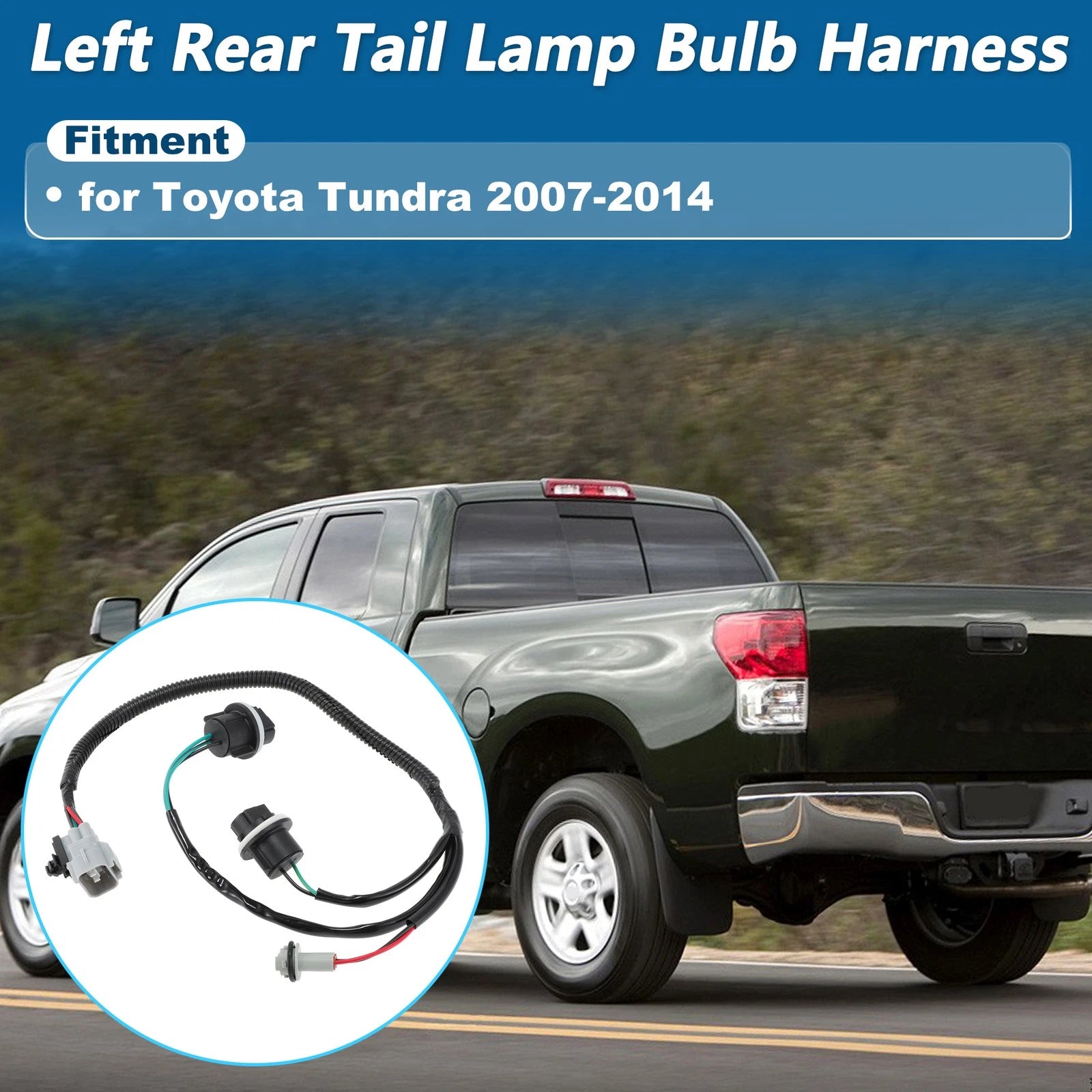 Left Tail Light Socket Wiring Harness Replacement for Toyota Tundra (2007–2014)