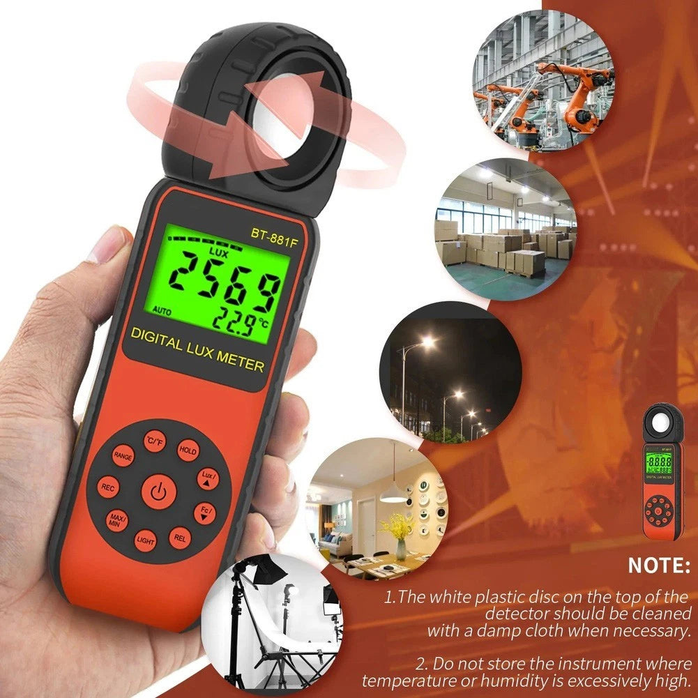 Digital Lux Meter for Measuring Light Intensity (1 to 400000)