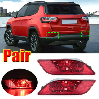 Set of 2 Rear Bumper Tail Light Reflectors for Jeep Compass (2017–2022)