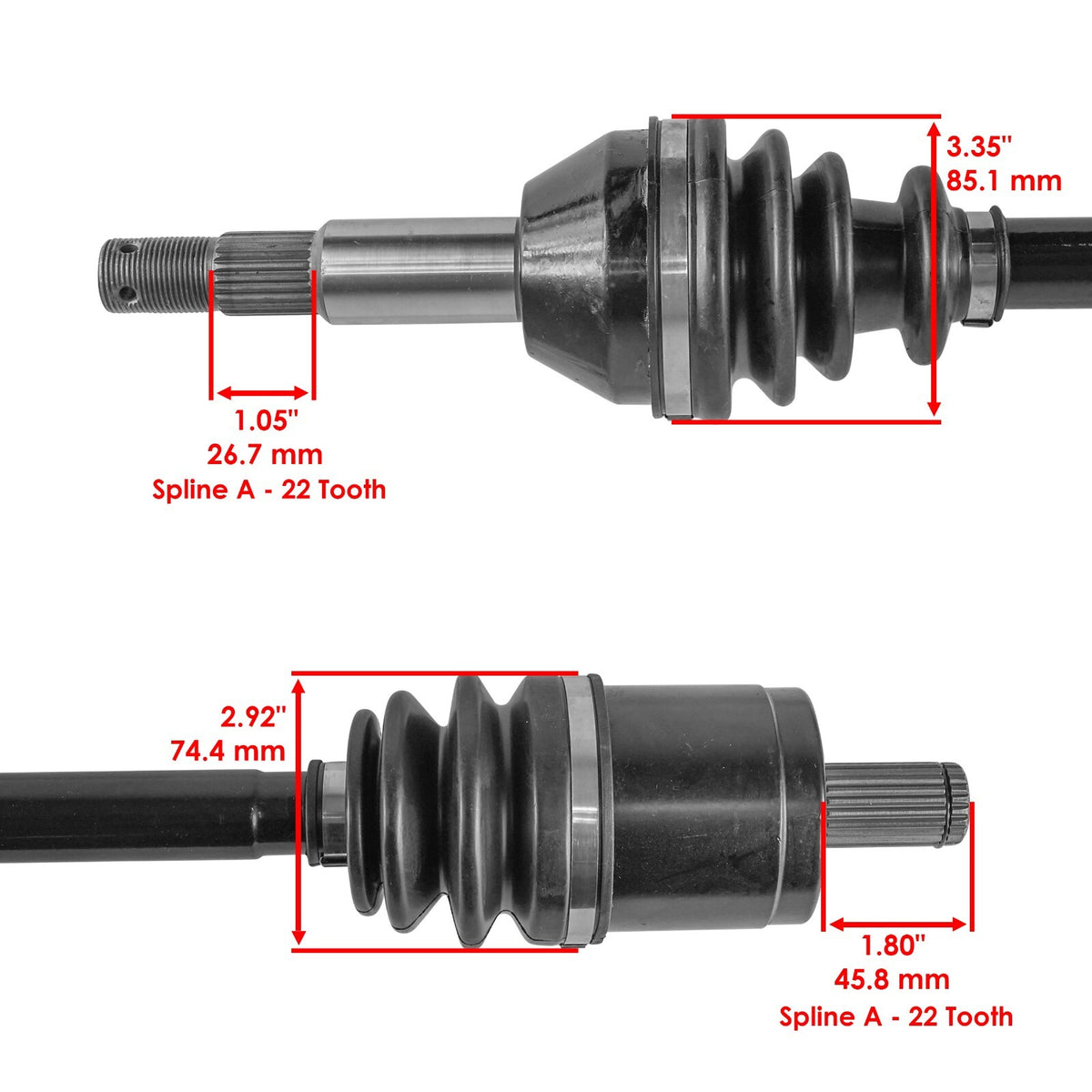 Caltric Front Left or Right CV Axle Replacement for Cub Cadet Volunteer 476 FIS (2000–2000)