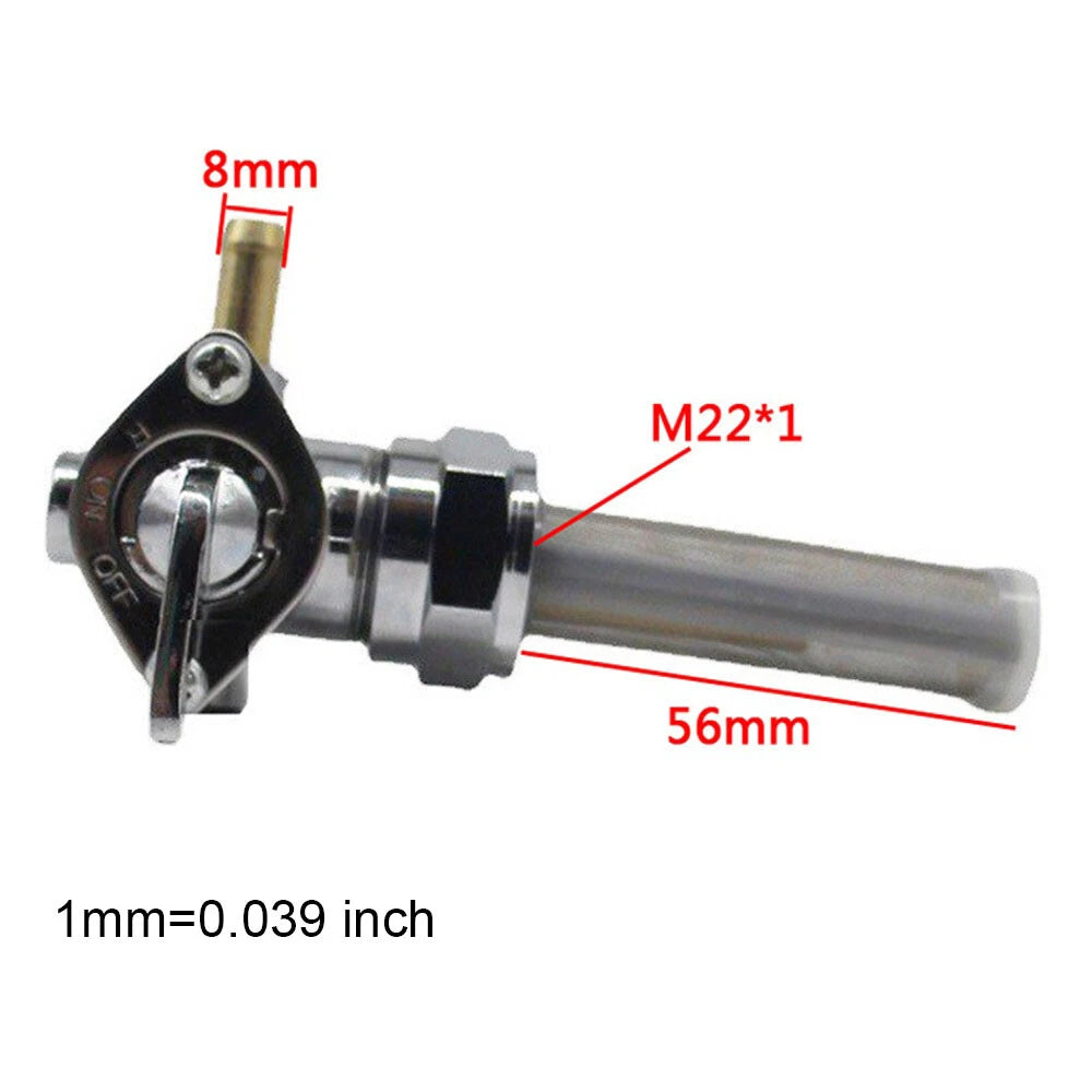 22mm Left Spigot Fuel Valve Petcock Switch for Harley Davidson (1975–1981) 62167-81 62163-75