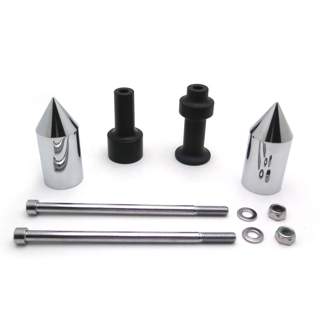 Chrome Spike Frame Slider Crash Protector for Kawasaki Z1000 (2003–2006)