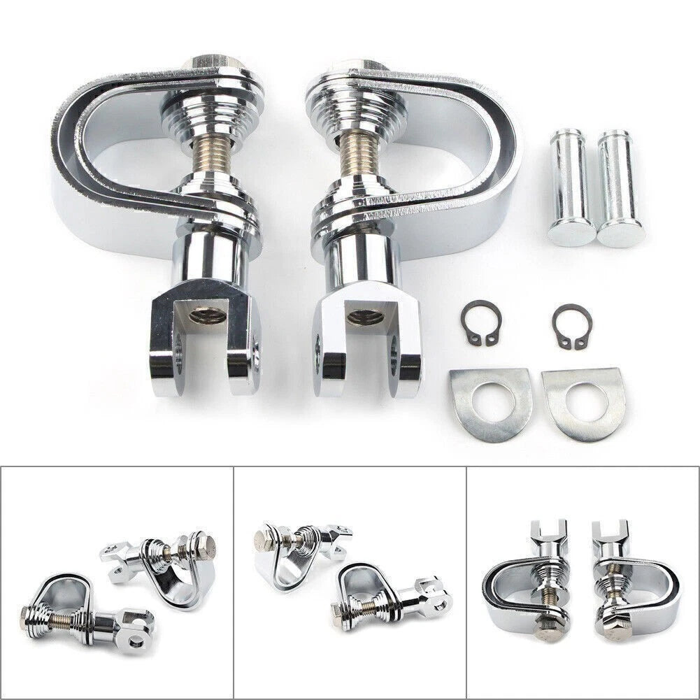 25mm & 32mm Motorcycle Highway Engine Crash Bar Mount Foot Peg Clamp Kit Chrome