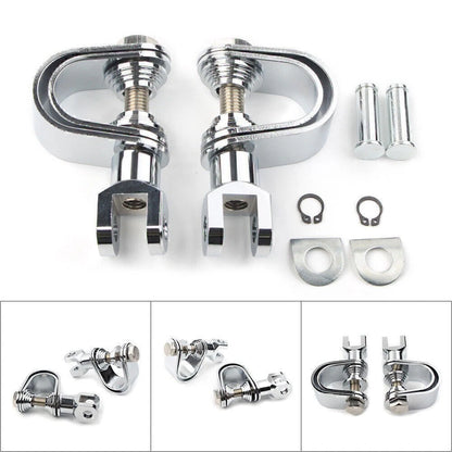 25mm & 32mm Motorcycle Highway Engine Crash Bar Mount Foot Peg Clamp Kit Chrome