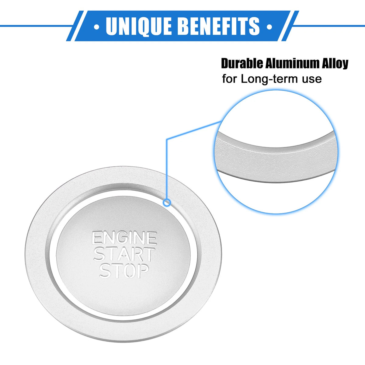 Engine Start Stop Button Cover Kit for Hyundai Sonata 2020–2023 Silver Tone