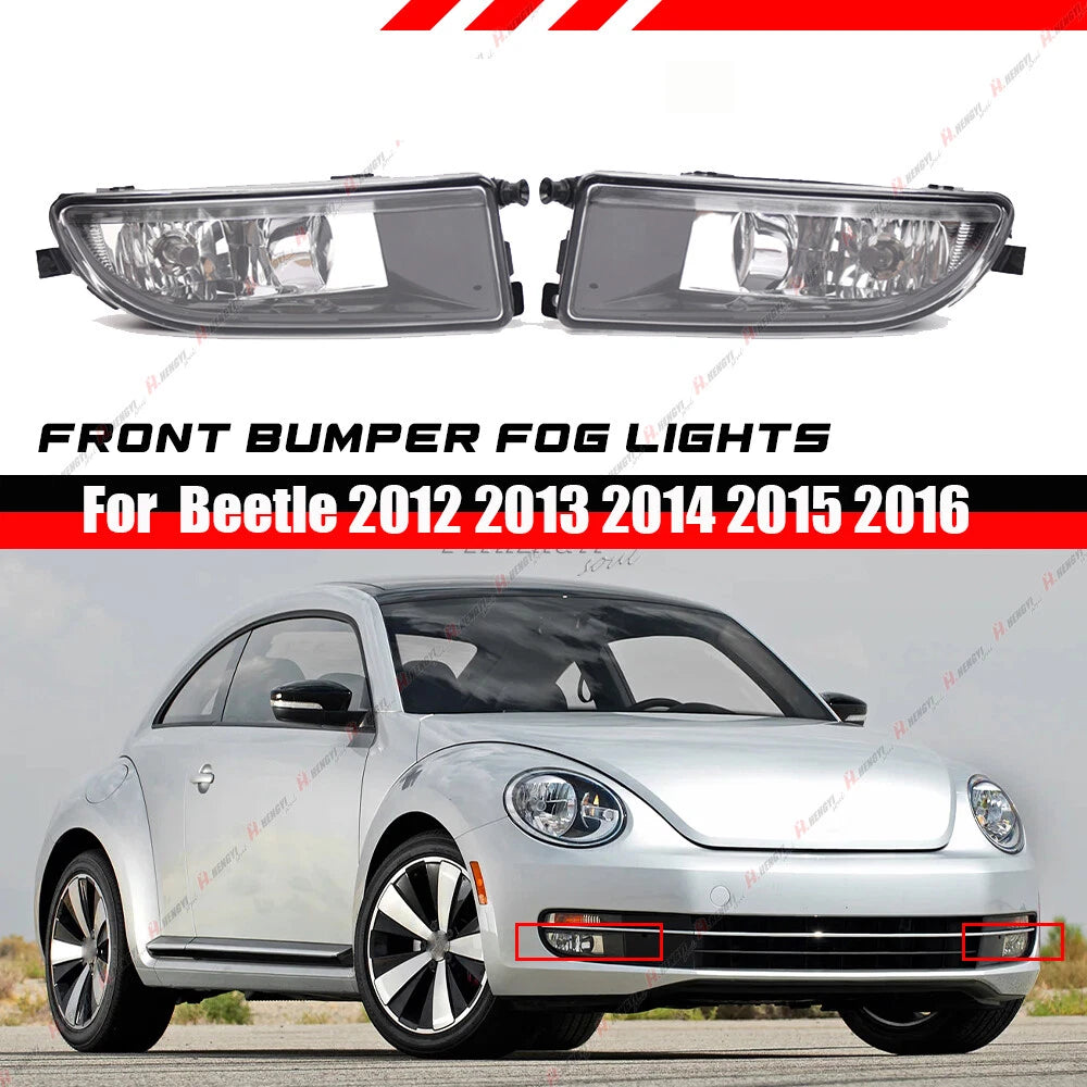 Pair Front Bumper Fog Light Lamps for Beetle (2012–2016) - Clear
