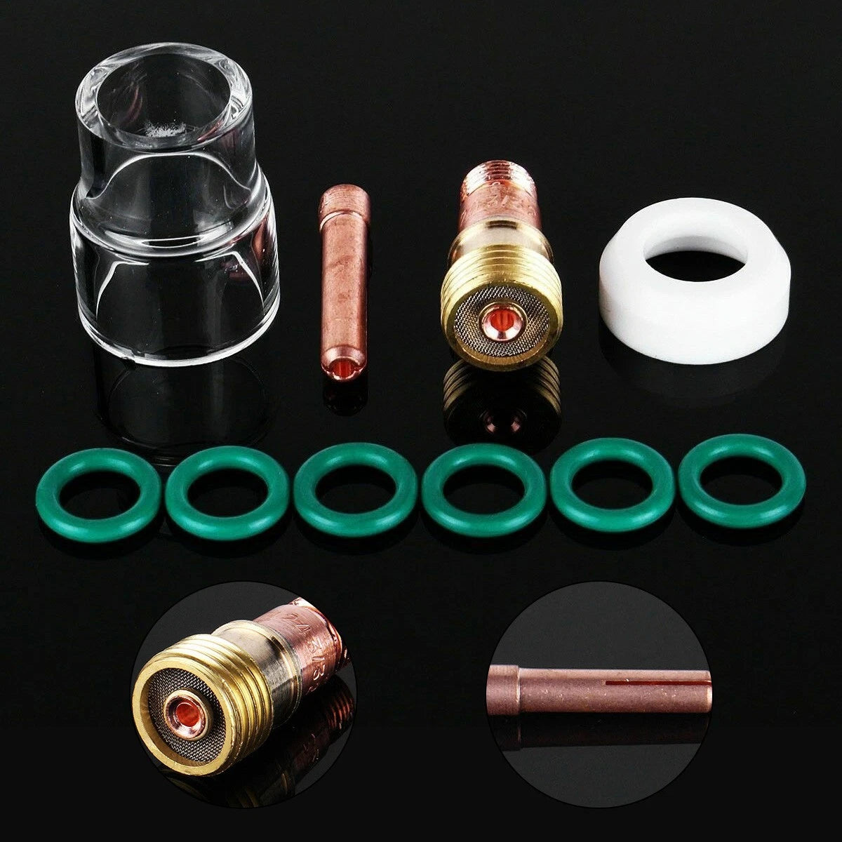 10PC Gas Lens #12 Cup for WP-17/18/26 Tig Welding Torch (2.4mm, 3/32)