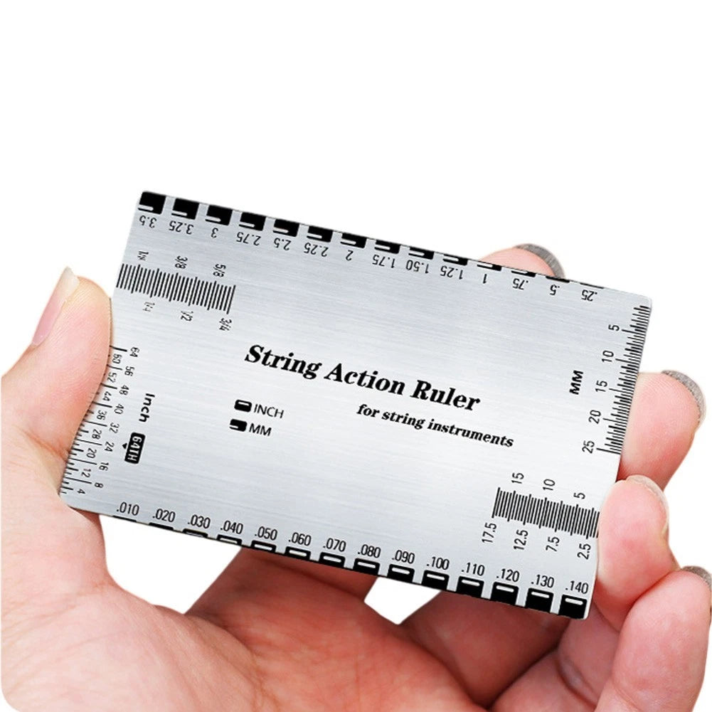 Iron String Clearance Ruler for Guitar Bass Setup (8.5x5.4cm)