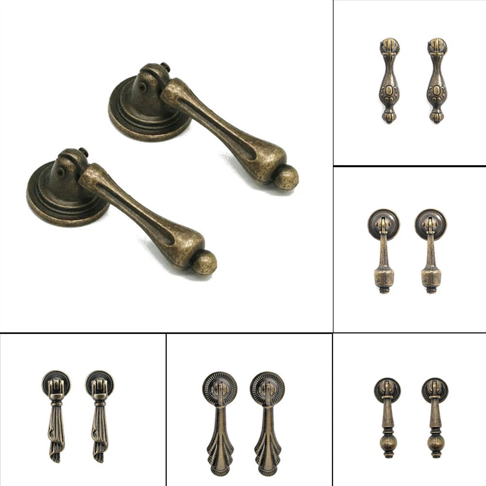 Set of 10 Retro Drop Pull Handles for Kitchen Cupboard Drawer Knobs